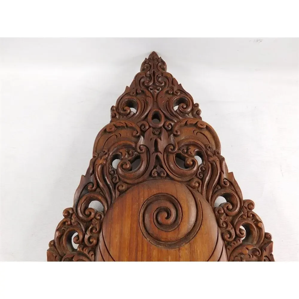Vintage Balinese Carved Wood Barong Mask Magazine Newspaper Holder Wall Mount